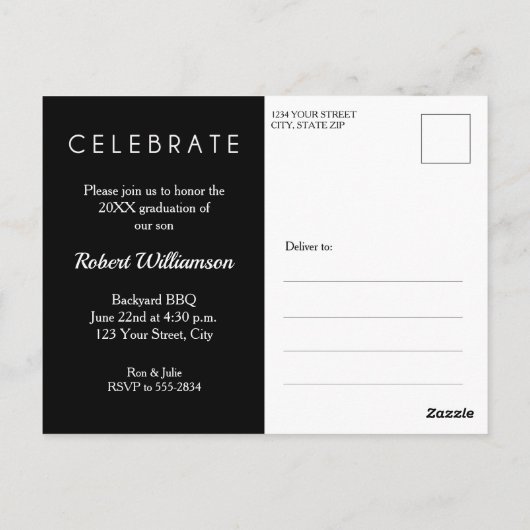 GRADフォトパーティの招待状 ポストカード (裏面)