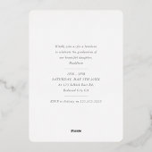 GRADフォトモダンアウトライン型オーバーレイ黒金ゴールド 箔招待状 (裏面)