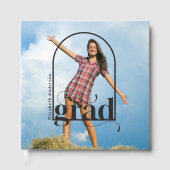 GRADブラックモダンアーチフォト卒業パーティー ゲストブック (正面)