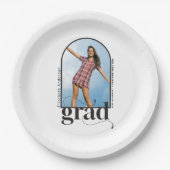 GRADブラックモダンアーチフォト卒業パーティー ペーパープレート (正面)