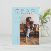 GRADブルーアーチ神秘的な卒業発表 サンキューカード (スタンド正面)