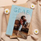 GRADブルーアーチ神秘的な卒業発表 サンキューカード