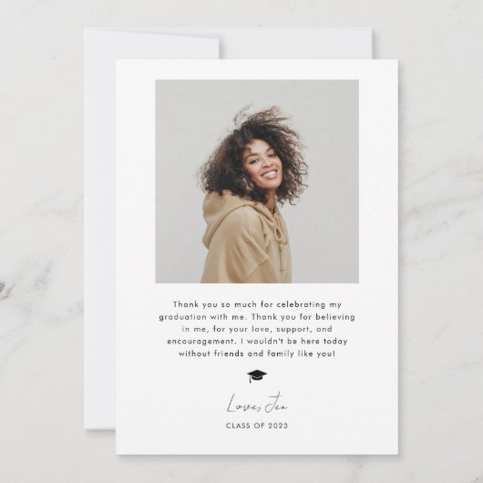 GRADホワイトアーチ卒業発表 サンキューカード (裏面)