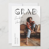 GRADホワイトアーチ神秘的な卒業発表 サンキューカード (正面)