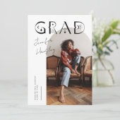 GRADホワイトアーチ神秘的な卒業発表 サンキューカード (スタンド正面)