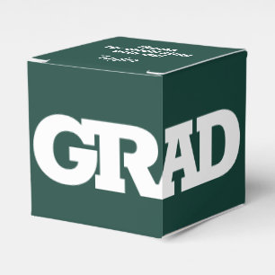 GRADホワイトダークグリーン卒業パーティー フェイバーボックス