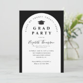 GRADモダンパーティーアーチ卒業式キャップ 招待状 (スタンド正面)