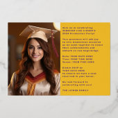 GRADモダンパーティー2枚の写真金ゴールド紫 箔招待状 (裏面)