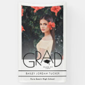 GRADモダン Cap白黒写真卒業 横断幕 (縦)