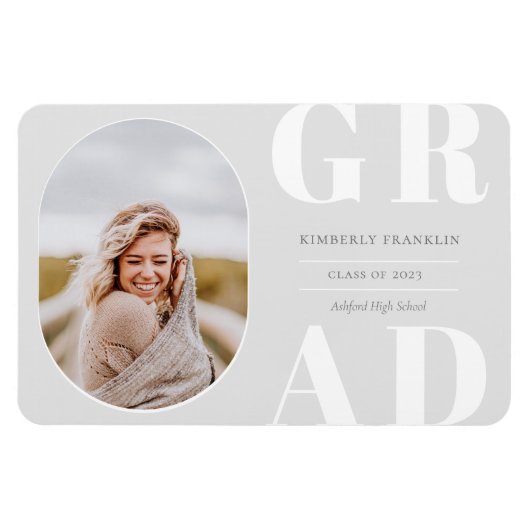 GRAD丸めフォトフレーム卒業マグネット マグネット (横)