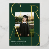 GRAD写真エレガント卒業金ゴールド発表 箔招待状 (正面)
