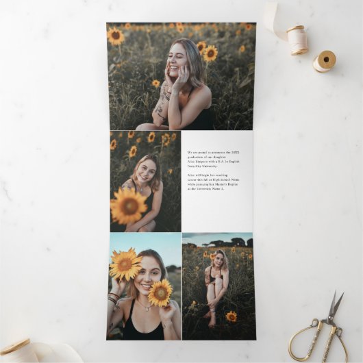 Grad写真エレガント3つ折りの発表 三つ折り案内状 (内部)