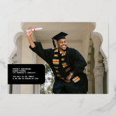 GRAD写真モダン卒業パーティーフォイル招待状 箔シーズンカード (裏面)