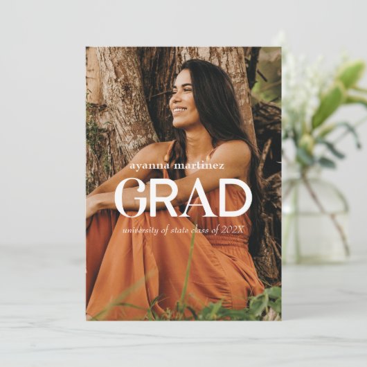 GRAD写真モダン卒業発表 招待状 (スタンド正面)