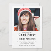 GRAD写真数々のコラージュ卒業パーティー 招待状 (裏面)