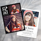 GRAD写真数々のコラージュ卒業パーティー 招待状