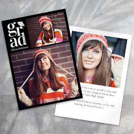 GRAD写真数々のコラージュ卒業 案内状