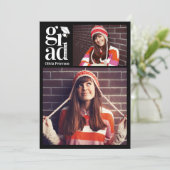 GRAD写真数々のコラージュ卒業 案内状 (スタンド正面)
