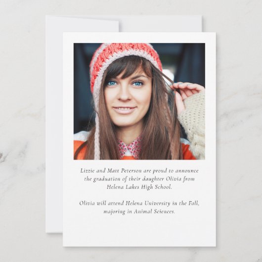 GRAD写真数々のコラージュ卒業 案内状 (裏面)