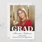 GRAD型オーバーレイ写真卒業発表 招待状 (正面)