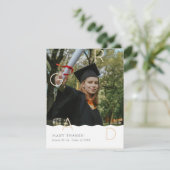 GRAD文字のフォイルと波状のエッジ サンキューカード (スタンド正面)