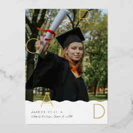 GRAD文字のフォイルと波状のエッジ 箔招待状