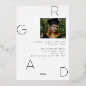 GRAD文字のフォイルと波状のエッジ 箔招待状 (裏面)