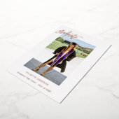 Grad書道2Vフォトフォイル卒業アナウンス 箔招待状 (回転した状態)