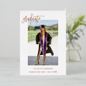 Grad書道2Vフォトフォイル卒業アナウンス 箔招待状 (立ち正面)