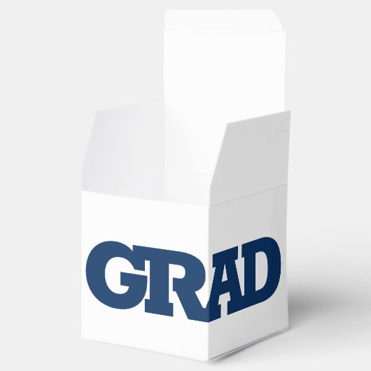 GRAD青はっきりした白の卒業式パーティー フェイバーボックス (オープン)