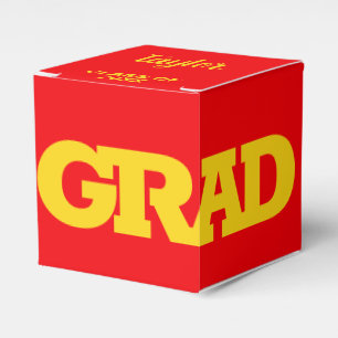GRAD黄はっきりした色の金ゴールドと赤の卒業パーティー フェイバーボックス