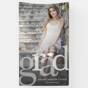 GRAD はっきりした BLACK OVERLAYグラデーションフォト卒業 横断幕