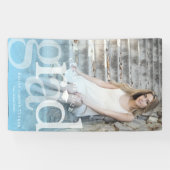 GRAD はっきりした Blueオーバーレイグラデーション写真卒業 横断幕 (横)