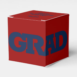 GRAD はっきりした Blue on Dark Red卒業パーティー フェイバーボックス