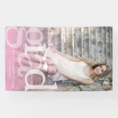 GRAD はっきりした Pinkオーバーレイグラデーション写真卒業 横断幕 (横)