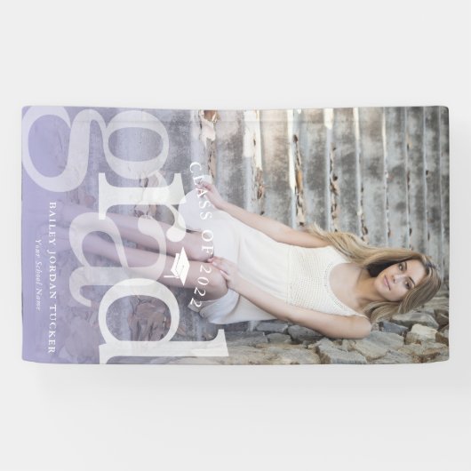 GRAD はっきりした Purpleオーバーレイグラデーション写真卒業 横断幕 (横)