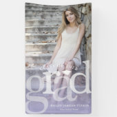 GRAD はっきりした Purpleオーバーレイグラデーション写真卒業 横断幕 (縦)