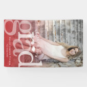 GRAD はっきりした Redオーバーレイグラデーション写真卒業 横断幕 (横)