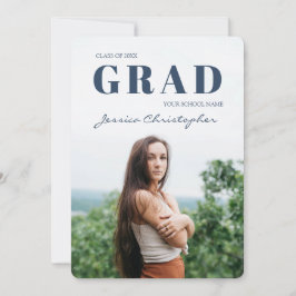 Grad コンテンポラリー 5フォトコラージュの卒業アノウ 案内状