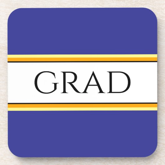 GRAD スポーティー濃紺 オレンジ 白 レーシング ストライプ コースター (正面)