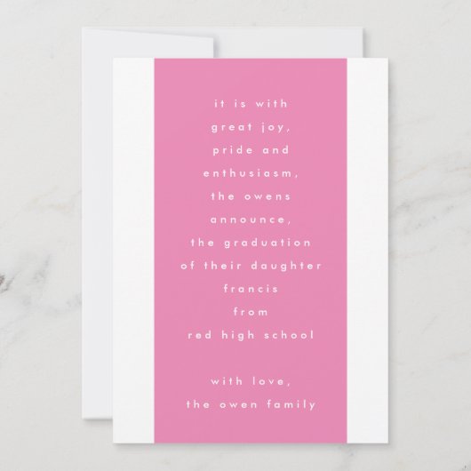 GRAD モダンはっきりしたフェードフォトクラス 案内状 (裏面)