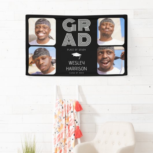 GRAD モダン4xフォトコラージュ卒業生 横断幕 (インサイチュ)