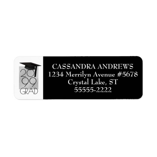 GRAD モダン Cap & Year Black and White Gradation ラベル (正面)