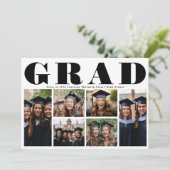 GRAD モダン High School 6フォトコラージュ卒業 案内状 (スタンド正面)