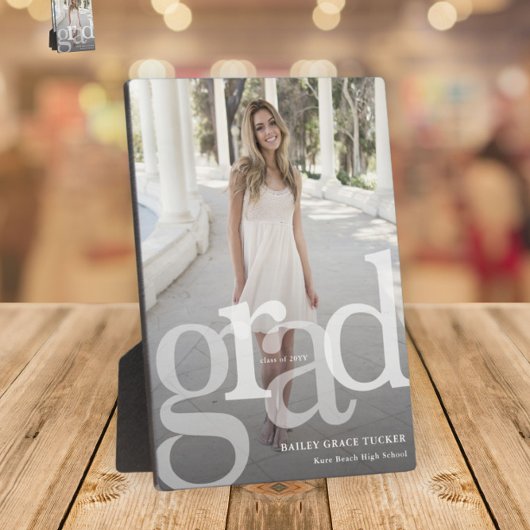 GRAD モダン Overlayクラス年写真卒業 フォトプラーク