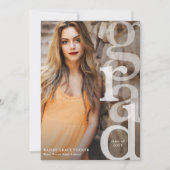 GRAD モダン Overlay Gray卒業発表 招待状 (正面)