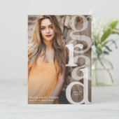 GRAD モダン Overlay Gray卒業発表 招待状 (スタンド正面)