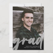 GRAD モダンScript High School 2写真卒業 案内状 (正面)