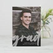 GRAD モダンScript High School 2写真卒業 案内状 (スタンド正面)