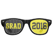 Grad 2016黒文字デザインと黄色 レトロサングラス (正面)